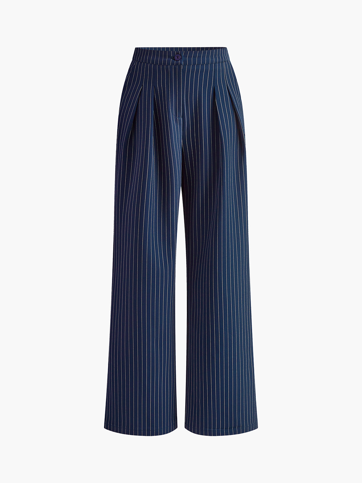 Striped Wide-Leg Women's Trousers with High Waist