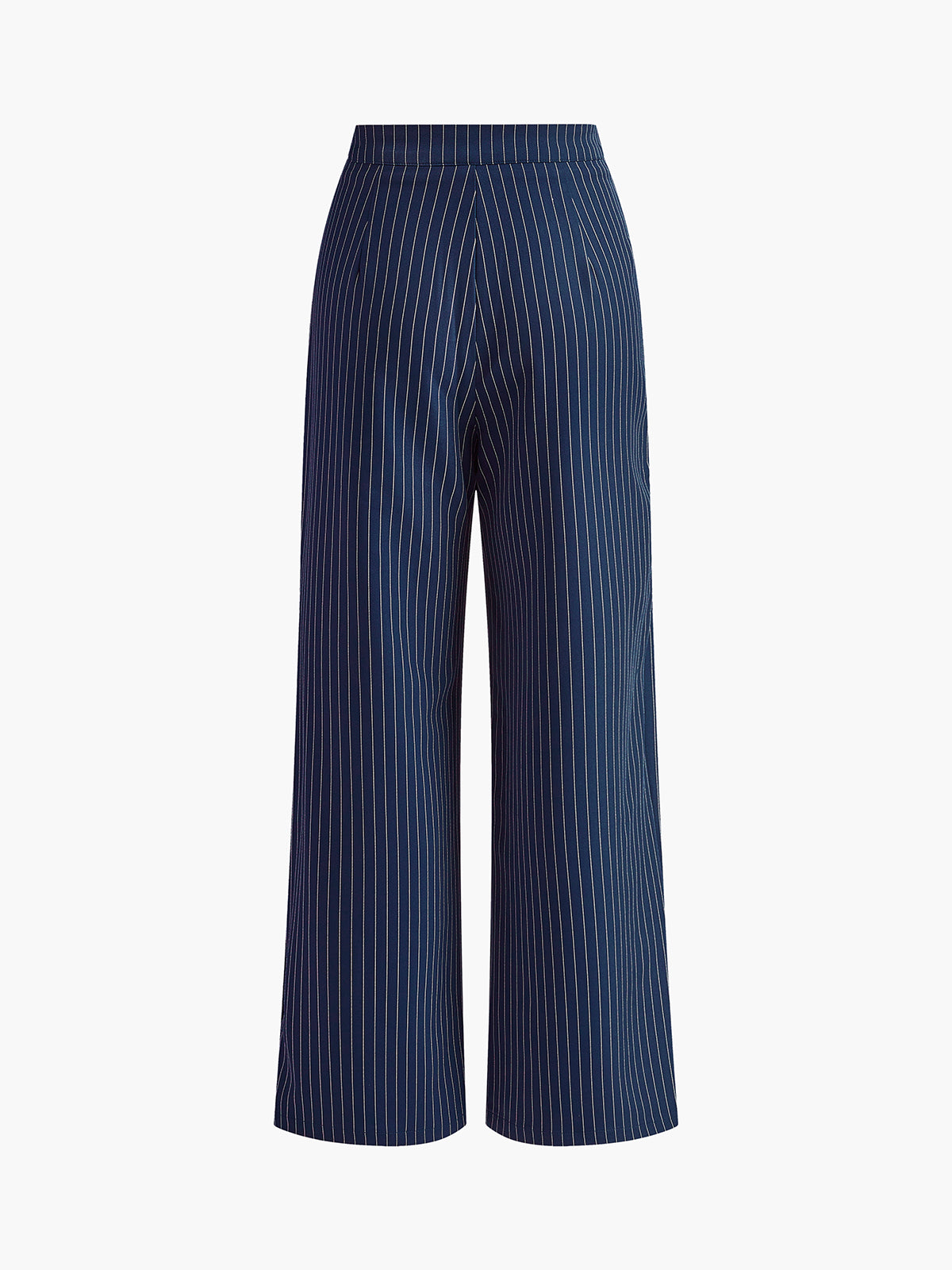 Striped Wide-Leg Women's Trousers with High Waist