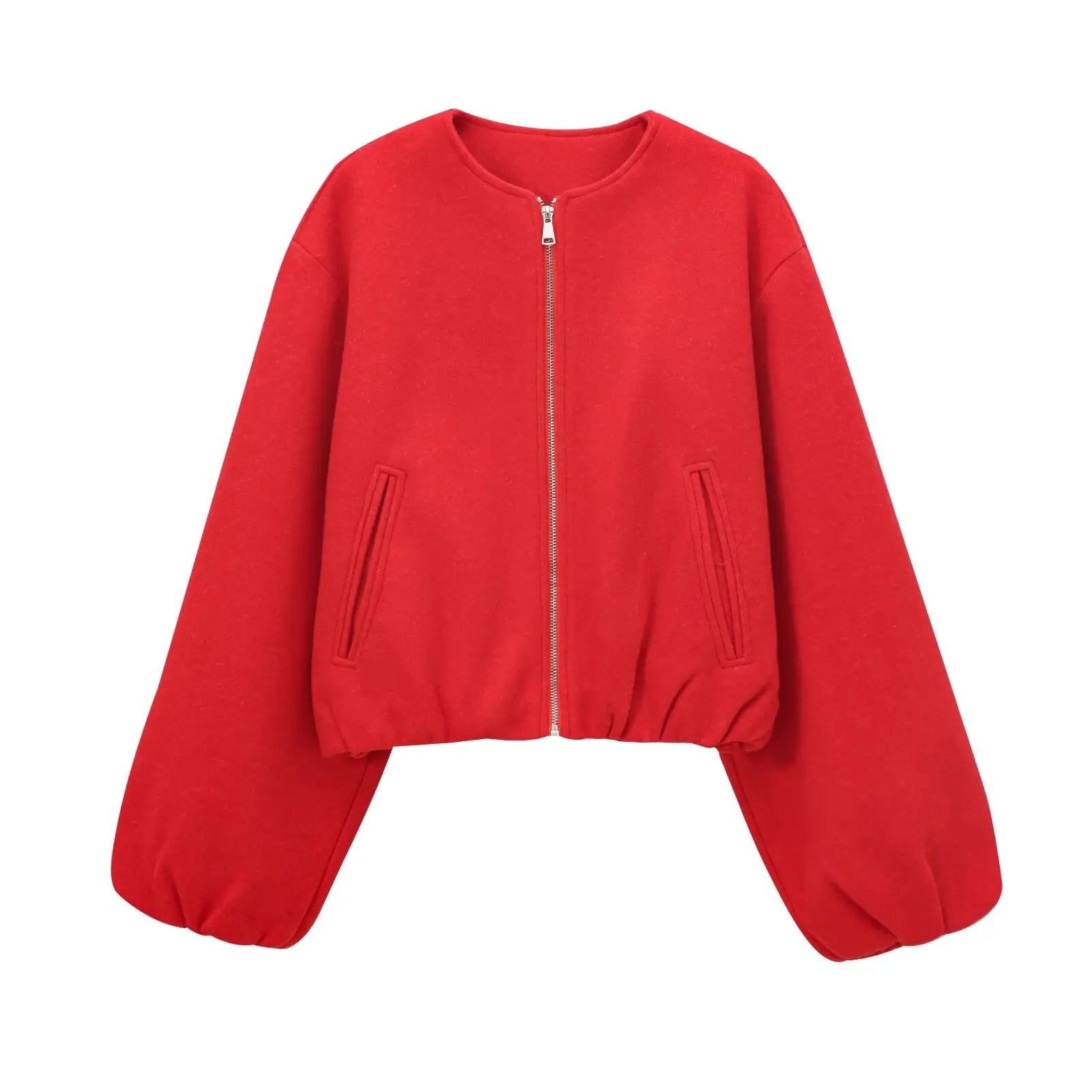 Women's bomber jacket grey loose fit comfortable versatile