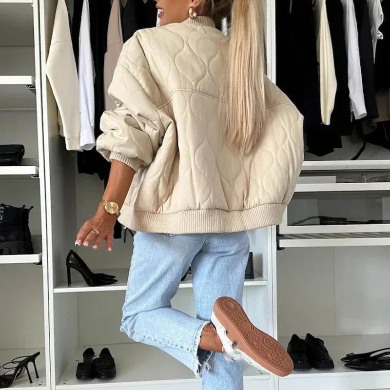 Trendy Women's Bomber Jacket with Soft Lining