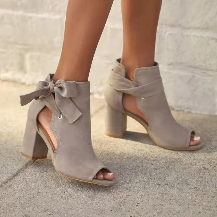 Trendy Open Toe Ankle Boots with Block Heel for Women