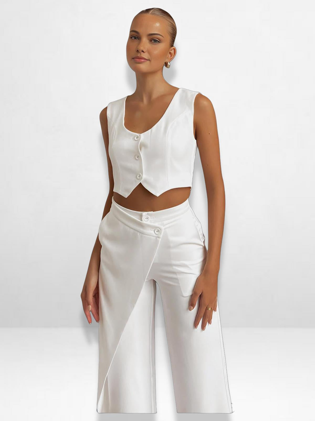 Asymmetric Straight Leg Trousers for Women
