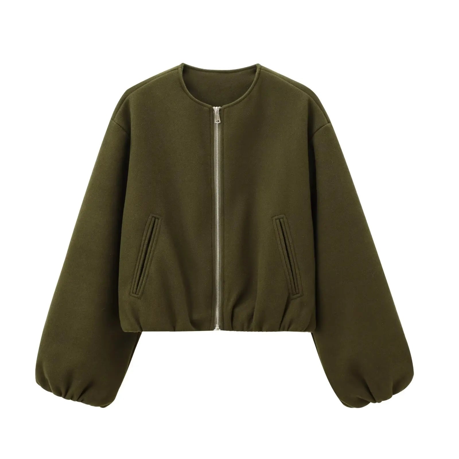 Women's bomber jacket grey loose fit comfortable versatile