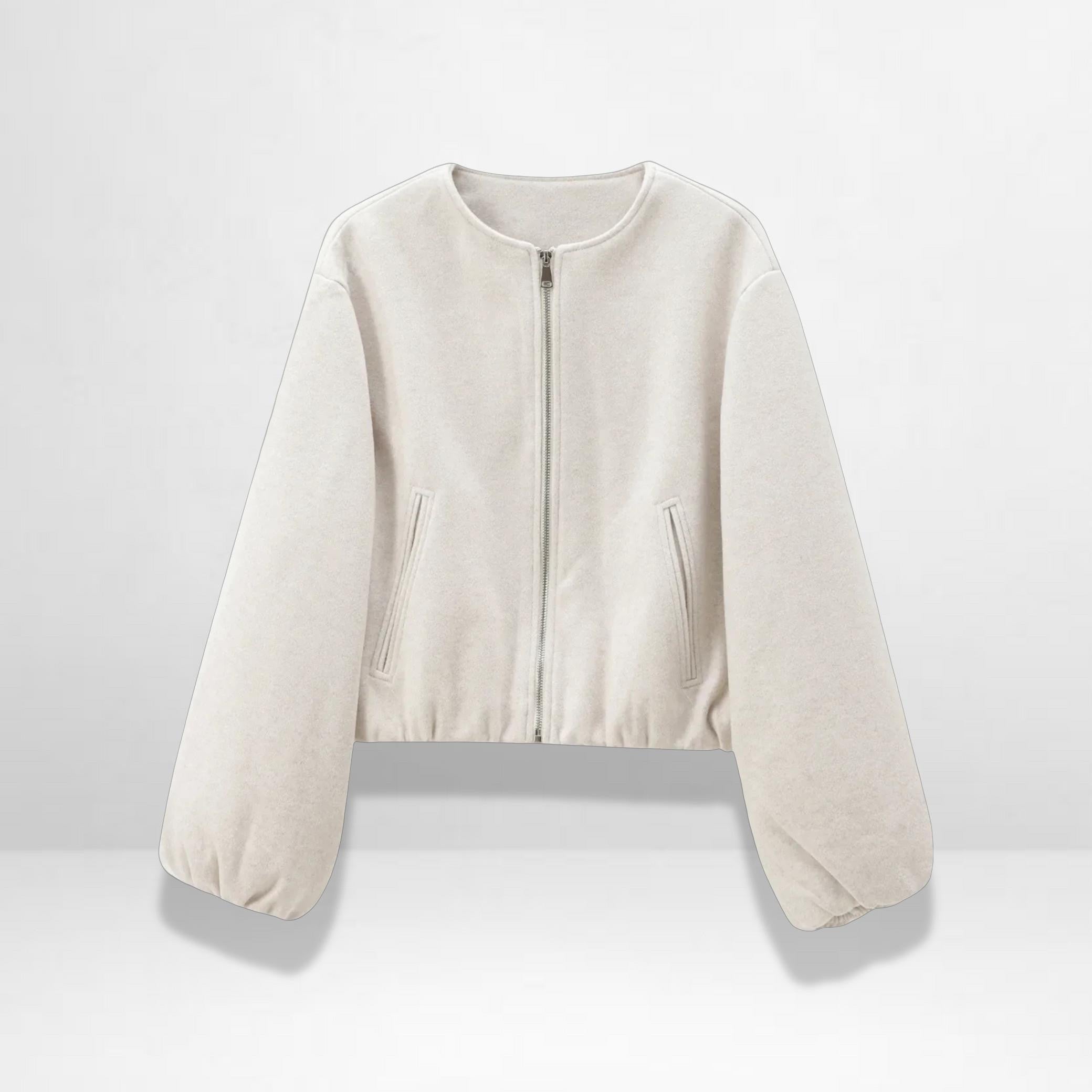 Women's bomber jacket grey loose fit comfortable versatile