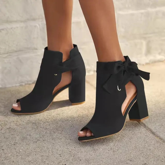 Trendy Open Toe Ankle Boots with Block Heel for Women