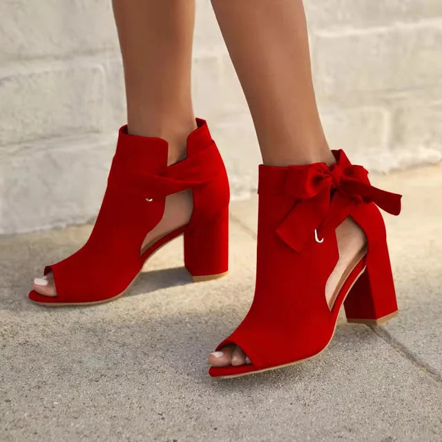 Trendy Open Toe Ankle Boots with Block Heel for Women
