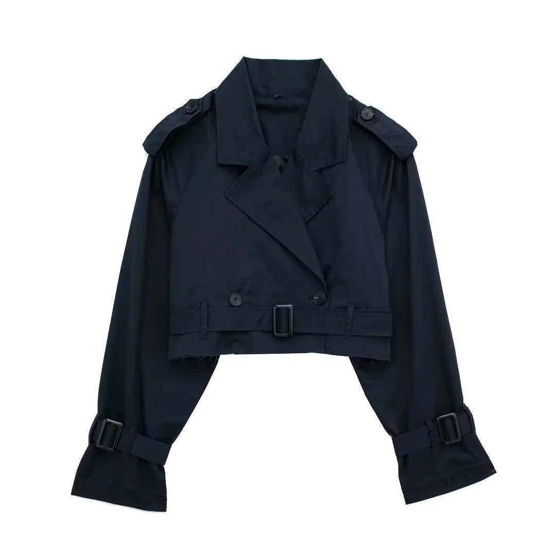 Cropped Trench Coat for Women in Trendy Colors