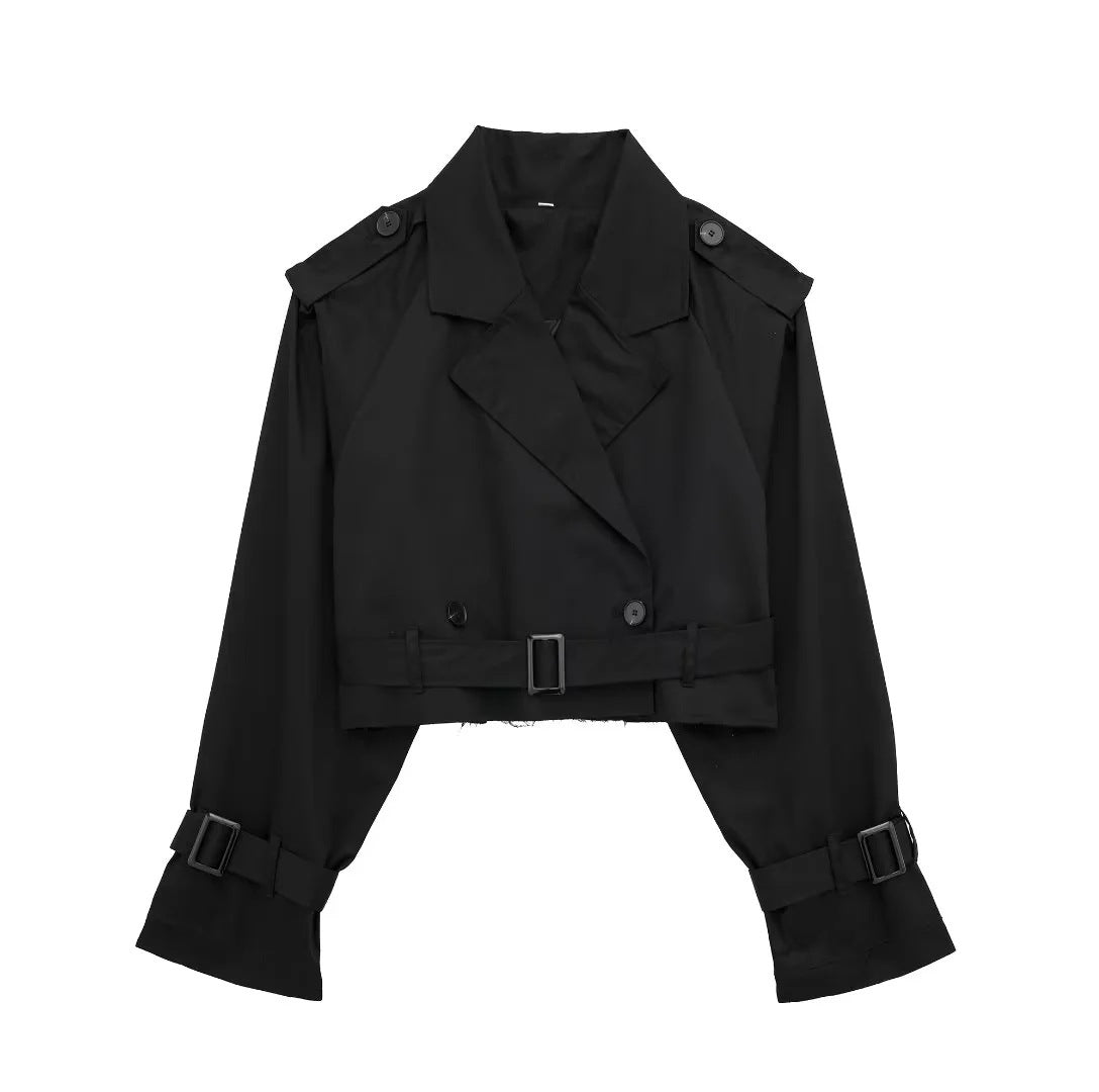 Cropped Trench Coat for Women in Trendy Colors