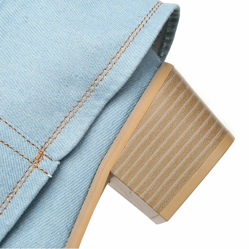 Trendy Denim Knee Boots for Women Stylish Comfortable