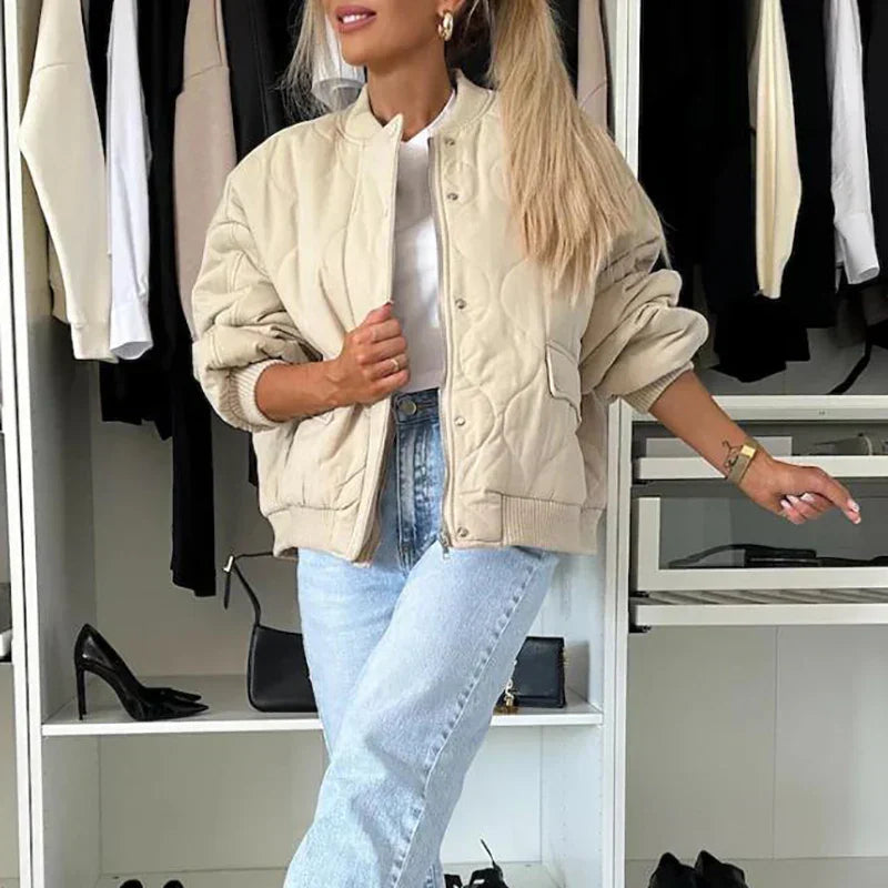Trendy Women's Bomber Jacket with Soft Lining